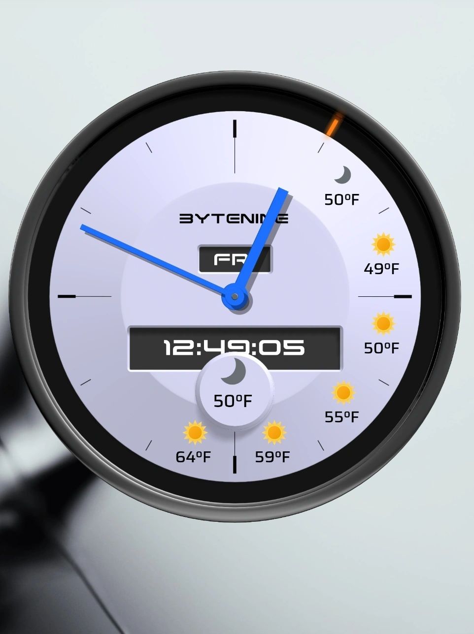 White Circle clock widget preview